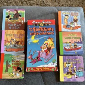 Set Of 7-Flintstones books (Hardcover, 1988) VHS!